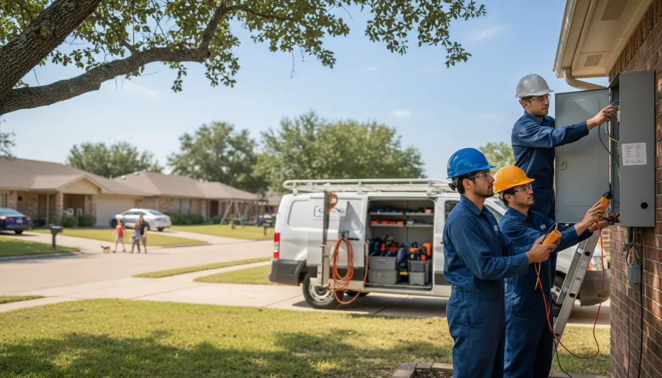 Certified electrician providing emergency electrical services in Holland, TX
